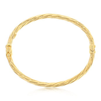 9ct Yellow Gold Twisted Baby Bangle