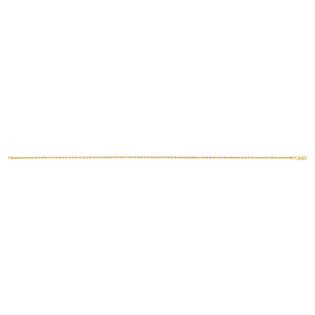 30 Guage Hollow Dicut Rope 25cm Anklet in 9ct Yellow Gold