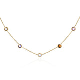 Multicolour Cubic Zirconia 43CM Adjustable Chain in 9ct Yellow Gold