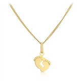 Engravable Baby Feet Pendant in 9ct Yellow Gold