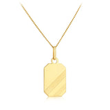 Engravable Octa Rectangle Pendant in 9ct Yellow Gold
