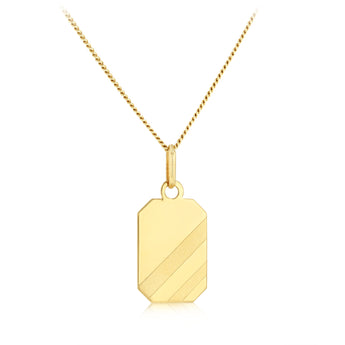 Engravable Octa Rectangle Pendant in 9ct Yellow Gold
