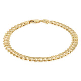 Flat Curb 19cm Bracelet in 9ct Yellow Gold