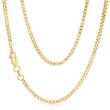 9ct Yellow Gold Diamond Cut Box 50cm Chain