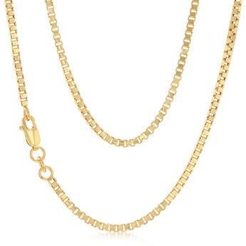 9ct Yellow Gold Diamond Cut Box 50cm Chain