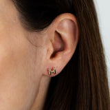 9ct Yellow Gold Initial 'H' Puffed Stud Earrings