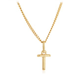 9ct Yellow Gold Initial 'T' Puffed Pendant