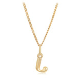 9ct Yellow Gold Initial 'J' Puffed Pendant