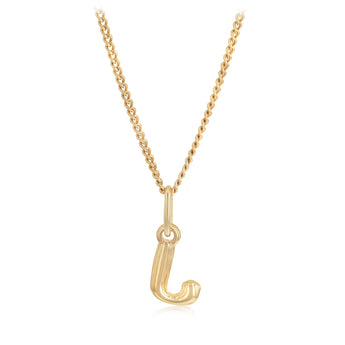 9ct Yellow Gold Initial 'J' Puffed Pendant