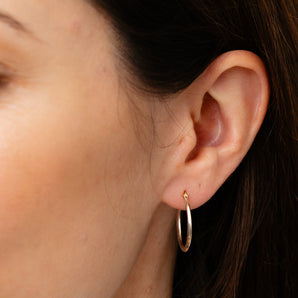 9ct Two Tone Gold Dicut Hoop Earrings