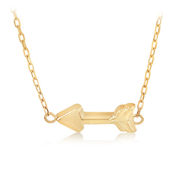 9ct Yellow Gold Arrow Pendant on Chain