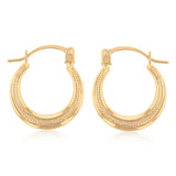 9ct Yellow Gold Fancy Creole Hoop Earrings