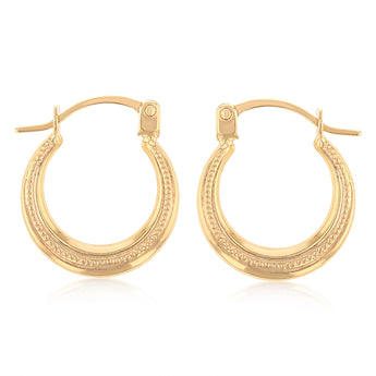 9ct Yellow Gold Fancy Creole Hoop Earrings