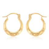 9ct Yellow Gold Fancy Creole Hoop Earrings