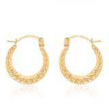 9ct Yellow Gold Fancy Twist Creole Hoop Earrings