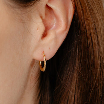 9ct Yellow Gold Fancy Twist Creole Hoop Earrings