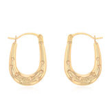 9ct Yellow Gold Fancy U-Shaped Hoop Earrings