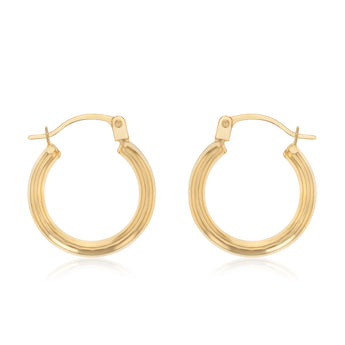 9ct Yellow Gold Polished 13mm Hoop Earrings