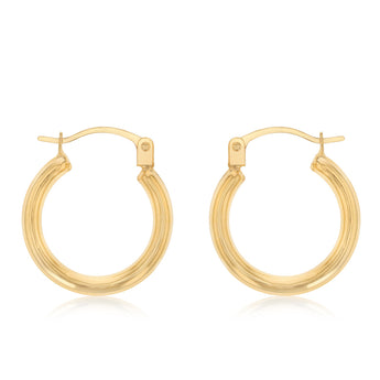 9ct Yellow Gold Polished 13mm Hoop Earrings