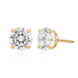 9ct Yellow Gold 6mm Brilliant Zirconia Studs