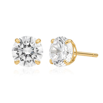 9ct Yellow Gold 6mm Brilliant Zirconia Studs