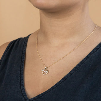 9ct Yellow Gold Heart and Infinity Cubic Zirconia Pendant