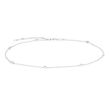 Load image into Gallery viewer, 9ct White Gold Anklet with Cubic Zirconias