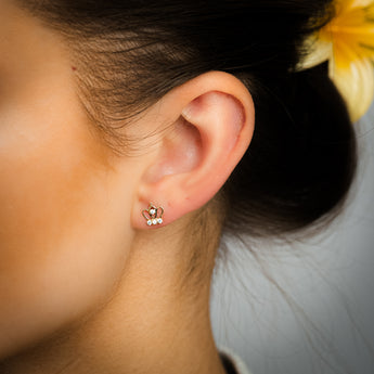 9ct Yellow Gold Zirconia Crown Studs