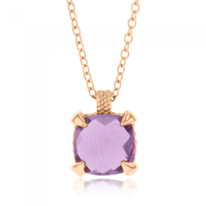 Rose gold amethyst necklace deals