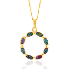 Load image into Gallery viewer, 9ct Yellow Gold 5x3mm Triplet Opal Circle of Life Pendant