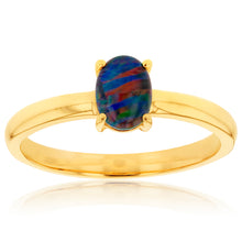 Load image into Gallery viewer, 9ct  Yellow Gold 7x5mm Opal Oval Ring   *Resize 1-2 Sizes Only*