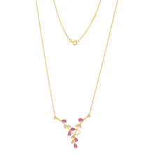 Load image into Gallery viewer, 9ct Yellow Gold 0.30ct Natural Ruby and Diamond Fancy Necklet on 45cm Chain
