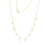 9ct Yellow Gold Cubic Zirconia Droplet 45cm Chain