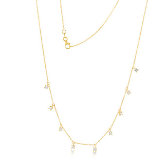 9ct Yellow Gold Cubic Zirconia Droplet 45cm Chain