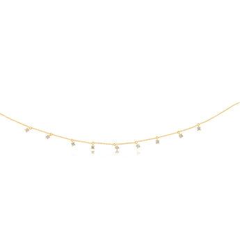 9ct Yellow Gold Cubic Zirconia Droplet 45cm Chain