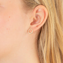 Load image into Gallery viewer, 9ct Yellow Gold Cubic Zirconia Graduating Polo Stud Earring