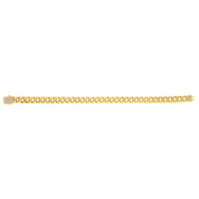 Load image into Gallery viewer, 9ct Yellow Gold Cubic Zirconia On Curb 19cm Bracelet