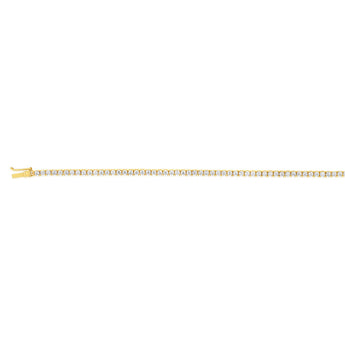 9ct Yellow Gold Cubic Zirconia 19cm Tennis Bracelet