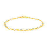 Fancy Cubic Zirconia 19cm Bracelet in 9ct Yellow Gold