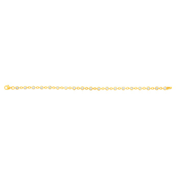 Fancy Cubic Zirconia 19cm Bracelet in 9ct Yellow Gold