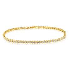 Load image into Gallery viewer, 9ct Yellow Gold Cubic Zirconia Fancy 18cm Bracelet