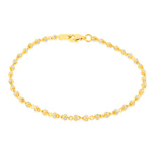 Load image into Gallery viewer, 9ct Yellow Gold Cubic Zirconia Fancy 19cm Bracelet