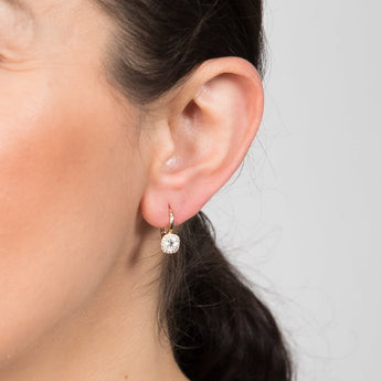 9ct Yellow Gold Cubic Zirconia Fancy Hoop Earrings