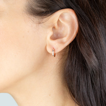 Cubic Zirconia Hoop Earrings in 9ct Rose Gold