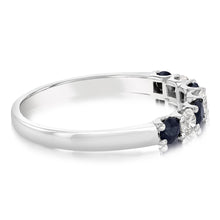 Load image into Gallery viewer, 18ct White Gold 0.60 Carat Natural Blue Sapphire and Diamond Ring
