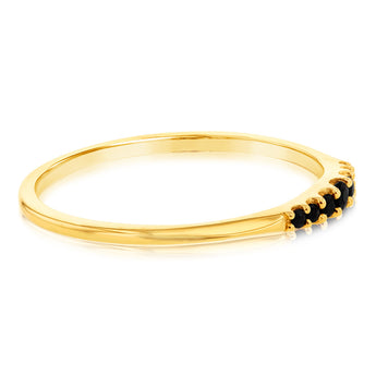 9ct Yellow Gold Graduating Natural Sapphire Ring