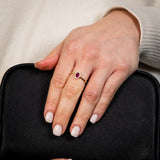 9ct Yellow Gold Oval Created Ruby And Diamond Halo Ring