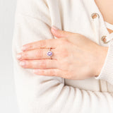 9ct White Gold Created Oval Alexandrite And Diamond Ring