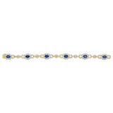 9ct Yellow Gold Diamond And Created Sapphire 19cm Bracelet