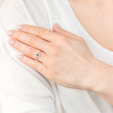 9ct Yellow Gold Diamond And Pear Sapphire Ring